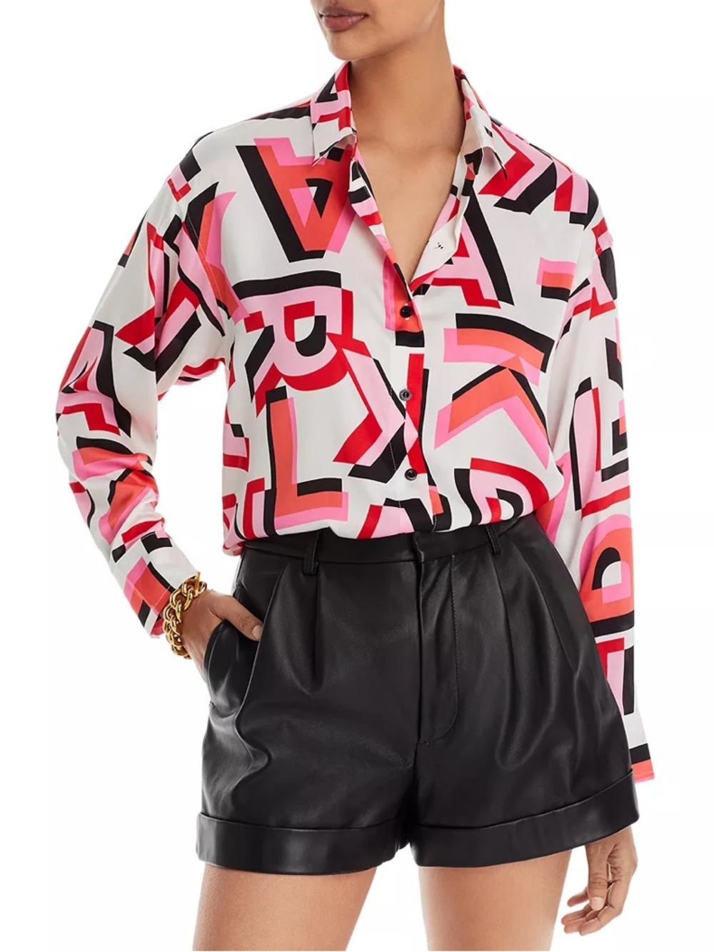 Karl Lagerfeld Block Logo Button Down - Women’s XL (or oversized Large)